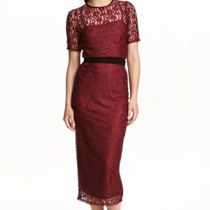 H&M Lace Midi Skirt